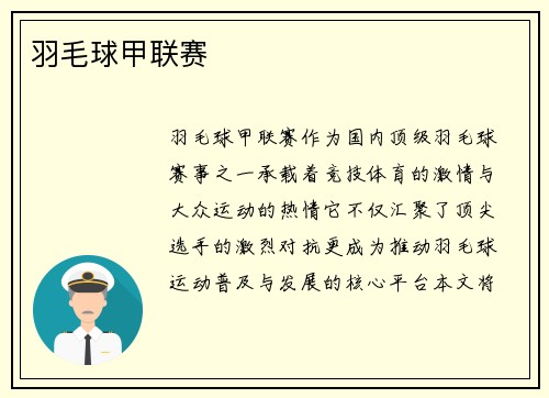 羽毛球甲联赛