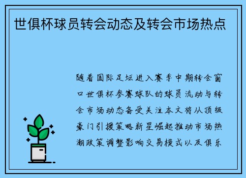 世俱杯球员转会动态及转会市场热点